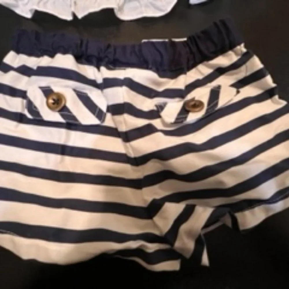 Savannah 2 pieces shorts and halter top 12 months blue and white NWT